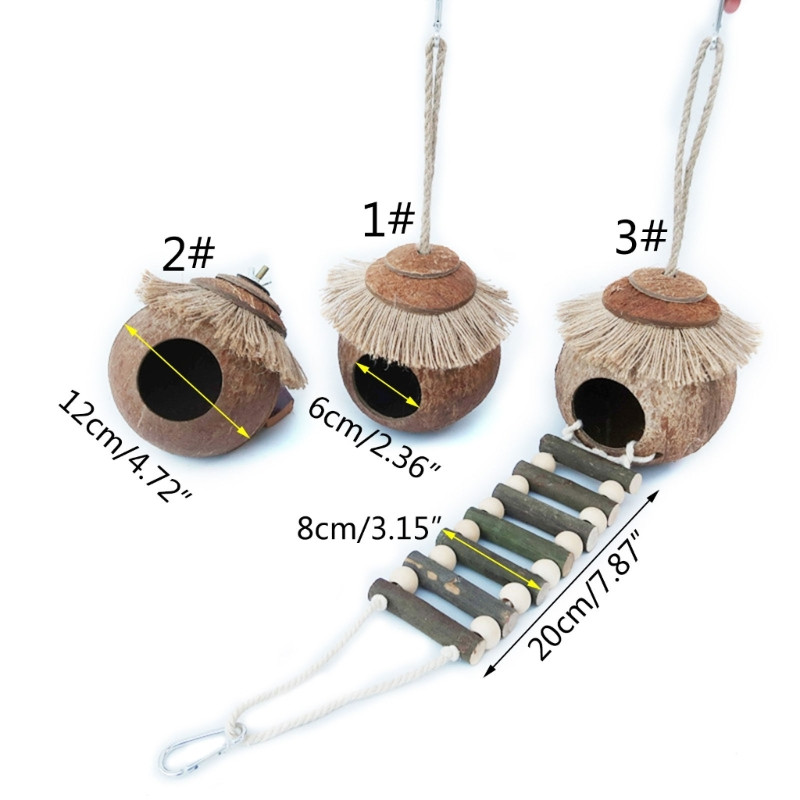 Ptice Papige Gnijezdo Viseća kućica na drvetu za male ptice hrčke Prijenosna igračka za žvakanje ptica Gnijezdo Krevet Igračka za kavez za ptice