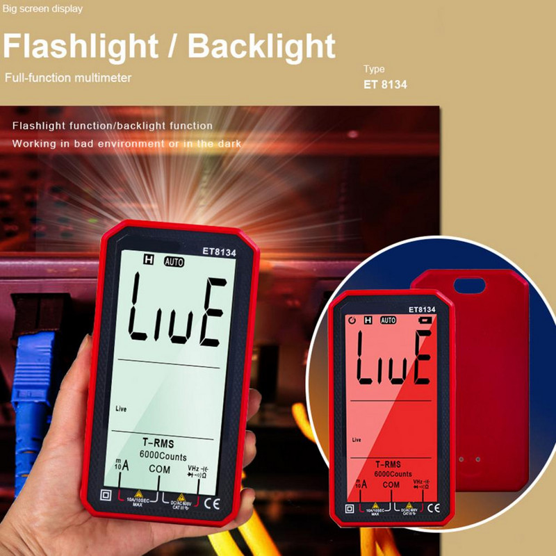 1 Set Smart Multimeter Veliki zaslon ABS Mjerenje strujnog otpora Tester Održavanje kruga