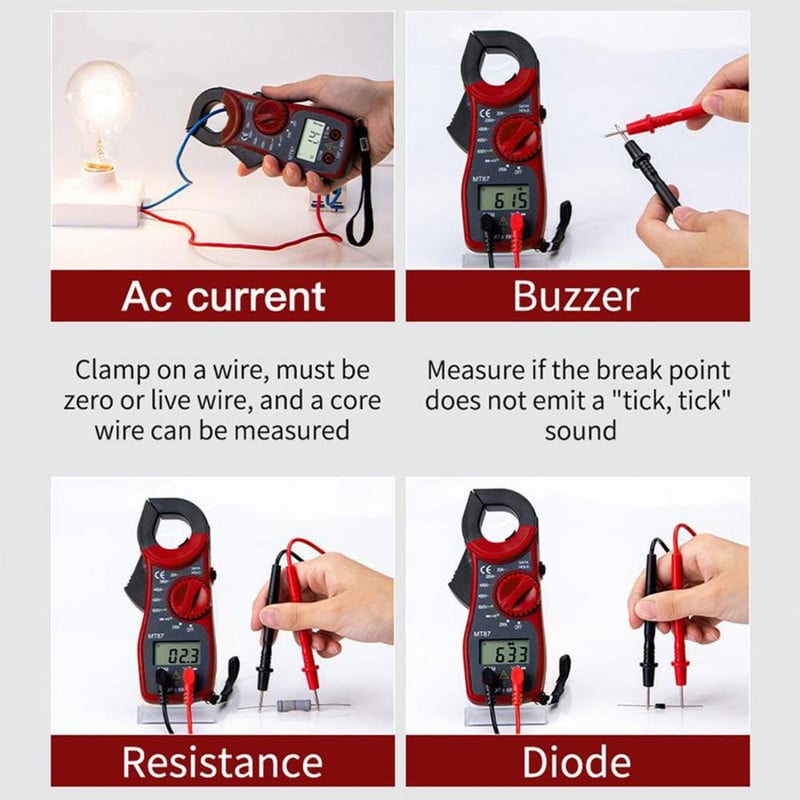 Clamp Ampermetar Standardni DC/AC tester Prijenosni digitalni multimetar Ohm dioda NVC Hz tester za popravak uređaja