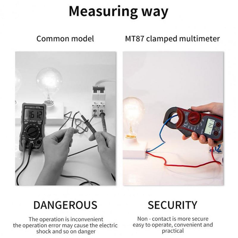 Clamp Ampermetar Standardni DC/AC tester Prijenosni digitalni multimetar Ohm dioda NVC Hz tester za popravak uređaja
