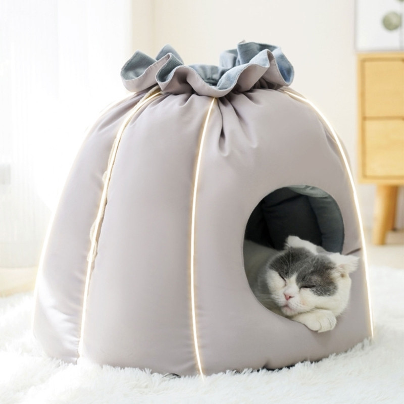 CatNest Tunnel Bed Kisállat Sátor Téli Macskaágy Barlang cica CatHouse Macskabarlang