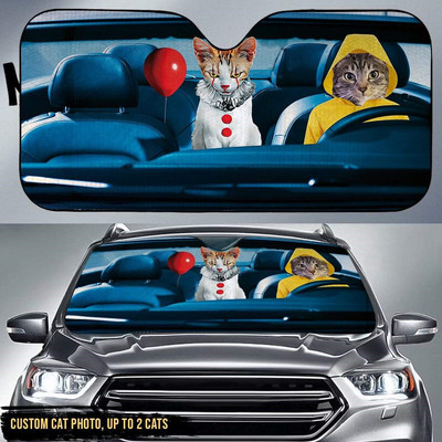 Cadou de Halloween 3D Cool Horror Movies Design Imprimare Protejați interiorul mașinii Parbriz față Umbrie de soare pliabilă pentru mașini SUV