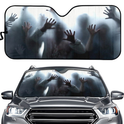 Cadou de Halloween 3D Cool Horror Movies Design Imprimare Protejați interiorul mașinii Parbriz față Umbrie de soare pliabilă pentru mașini SUV