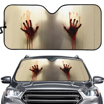 Cadou de Halloween 3D Cool Horror Movies Design Imprimare Protejați interiorul mașinii Parbriz față Umbrie de soare pliabilă pentru mașini SUV