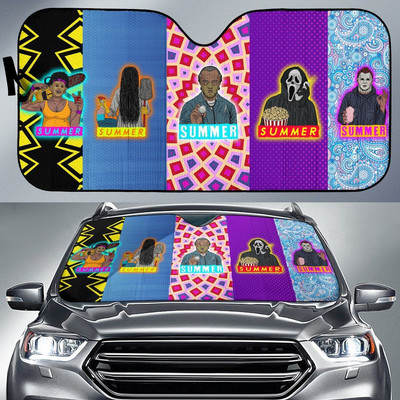 Cadou de Halloween 3D Cool Horror Movies Design Imprimare Protejați interiorul mașinii Parbriz față Umbrie de soare pliabilă pentru mașini SUV