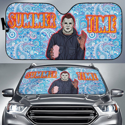 Cadou de Halloween 3D Cool Horror Movies Design Imprimare Protejați interiorul mașinii Parbriz față Umbrie de soare pliabilă pentru mașini SUV