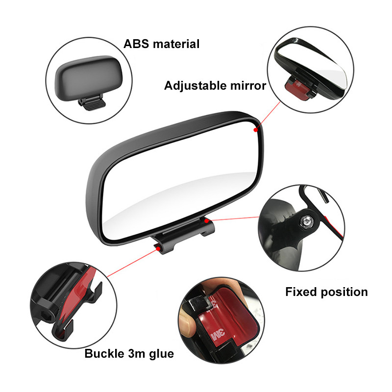 Ogledalo za automobil Podesivi široki kut od 360 stupnjeva, bočna stražnja zrcala, mrtvi kut, mjesto za parkiranje, pomoćni retrovizor