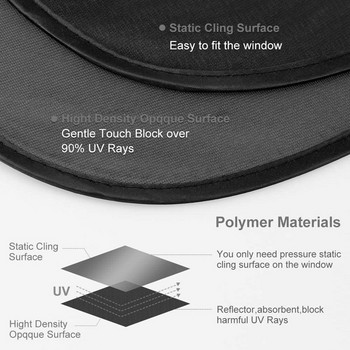 Сенник за прозорци на кола 2 пакета 54x36 см прилепващ сенник за прозорците на автомобила Слънчеви отблясъци Защита от ултравиолетови лъчи за дете Сенник на страничния прозорец на бебето