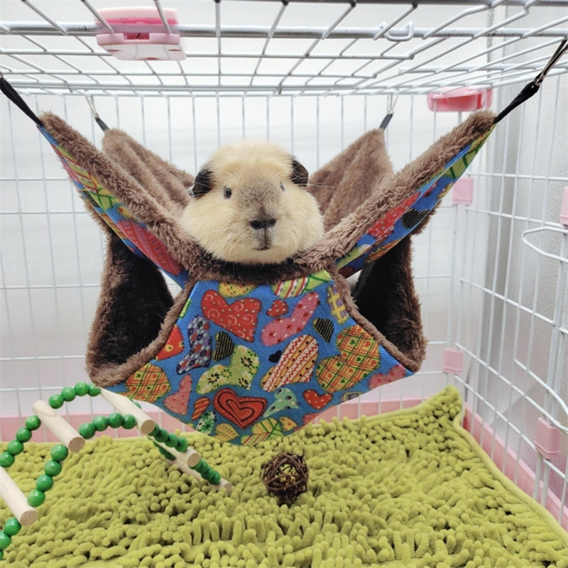 Viseća mreža za hrčka, dvoslojna, topla, topla vreća za spavanje, viseći kavez