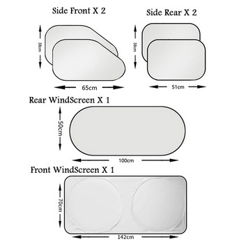 5/6 бр. Автомобилен преден заден страничен слънцезащитен крем Прозорец Сенник Капак Протектор Завеса Автомобилен сенник Протектор Защита на предното стъкло