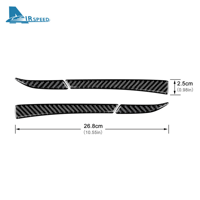 ZRAČNA BRZINA Naljepnica za Ford Mustang 2015-2022 Automobil od karbonskih vlakana Retrovizor Postolje Ukrasne ukrasne trake Dodaci