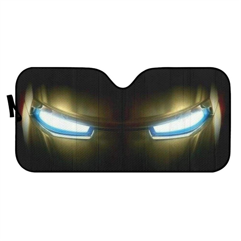 Első szélvédős napernyő az autóhoz Cool Iron Eyes Print Auto Visor Shield Cover Nyári Jármű napernyők pare soleil de voiture