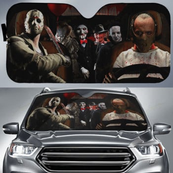 Ταινία τρόμου Car SunShade Jason Voorhees, Freddy Krueger, Pennywise Car SunShade χαρακτήρες ταινιών τρόμου