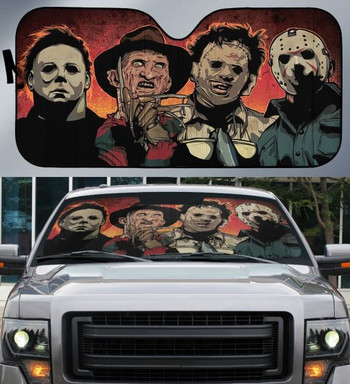 Ταινία τρόμου Car SunShade Jason Voorhees, Freddy Krueger, Pennywise Car SunShade χαρακτήρες ταινιών τρόμου