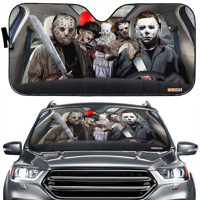Horror Movie Car SunShade Jason Voorhees , Freddy Krueger , Pennywise Car SunShade horrorfilm szereplők