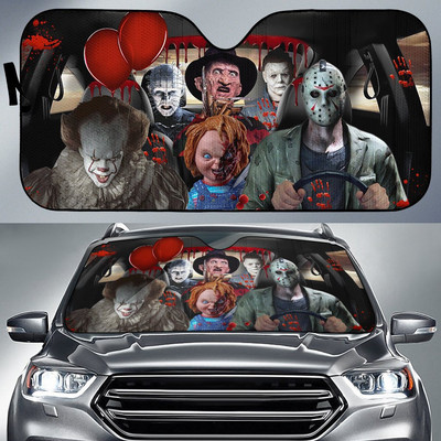 Horror Movie Car SunShade Jason Voorhees , Freddy Krueger , Pennywise Car SunShade horrorfilm szereplők
