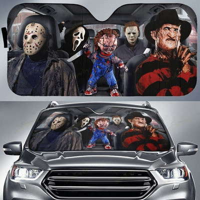 Horror Movie Car SunShade Jason Voorhees , Freddy Krueger , Pennywise Car SunShade horrorfilm szereplők
