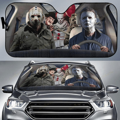 Horror Movie Car SunShade Jason Voorhees , Freddy Krueger , Pennywise Car SunShade horrorfilm szereplők
