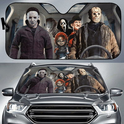 Horror Movie Car SunShade Jason Voorhees , Freddy Krueger , Pennywise Car SunShade horrorfilm szereplők