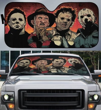 Horror Movie Car SunShade Jason Voorhees , Freddy Krueger , Pennywise Car SunShade horrorfilm szereplők