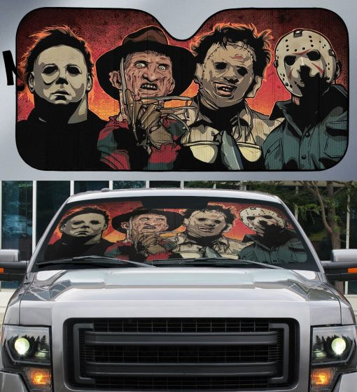 Horror Movie Car SunShade Jason Voorhees , Freddy Krueger , Pennywise Car SunShade horrorfilm szereplők