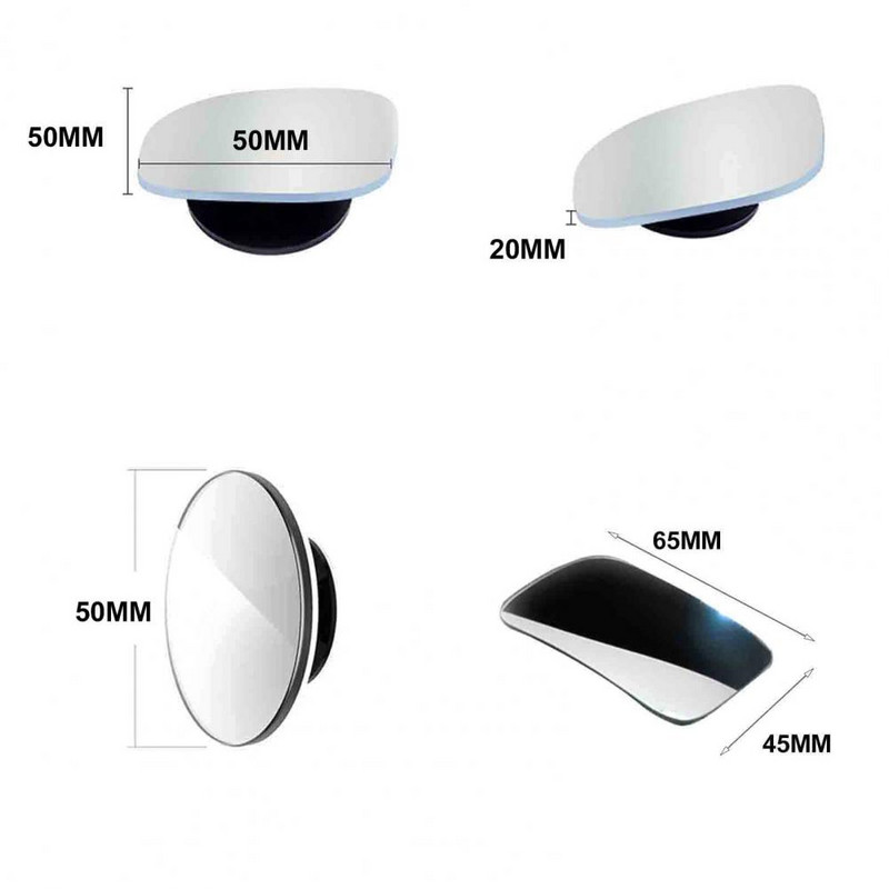2 kom 360 širokokutno okruglo konveksno ogledalo za automobil Ogledalo za mrtvu točku sa strane vozila Široko retrovizor Malo okruglo ogledalo
