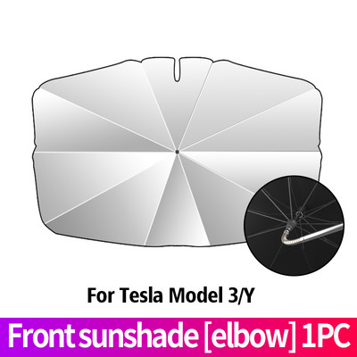 Autó napernyő első ablaka Tesla Model 3 Model Y napernyőhöz Titanium Silve rumbrella Szélvédő kárpit díszítő kiegészítők