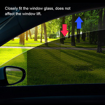 2 бр. 42x38cm Направи си сам стикери за кола Сенници Слънцезащитен капак на прозореца Черен PVC сенник Страничен прозорец на прозореца с малки дупки