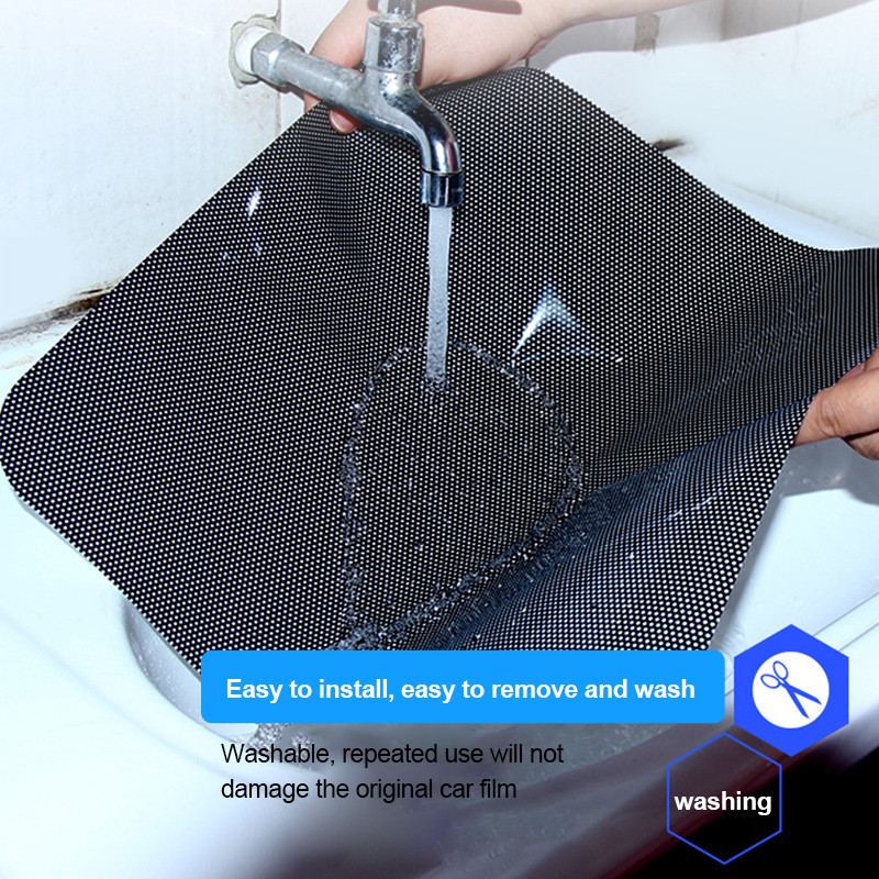 2vnt 42x38cm pasidaryk pats automobilių lipdukai skėčiai nuo saulės lango dangtis juodas PVC skėčio nuo saulės šoninio lango skydas su mažomis skylutėmis