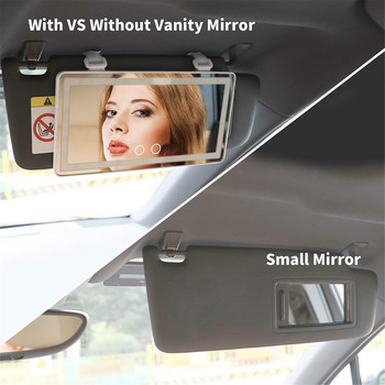 Универсално огледало за грим със светодиодно огледало за кола Огледало с козирка за кола Ново огледало за кола Огледало за грим с 60 LED светлини 3 режима на осветление отзад