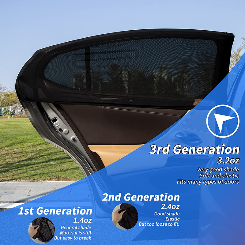 2db Univerzális autófüggönyök Autóablak hálós paravánok Fényvédő függönyök Napvédő ernyő Hátsó ablak burkolat UV védelem Visor Shield