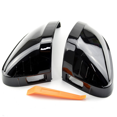 Капачки за огледала за обратно виждане за Audi A4 S4 B9 A5 S5 Avant Allroad Quattro 2017-2019 Смяна на капачки за странични огледала Ярко черни