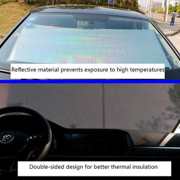 Πτυσσόμενο μπροστινό παράθυρο αυτοκινήτου Προστατευτικό αντηλιακής σκιάς ομπρέλας Κάλυμμα σκίαστρου κουρτίνες Αξεσουάρ προστασίας παρμπρίζ εσωτερικού αυτοκινήτου