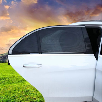 2PCS Екрани за прозорци на автомобили, капаци на врати отпред и отзад, странични сенници за прозорци на кола за бебешки мрежест ръкав Мрежа против комари за кола за къмпинг
