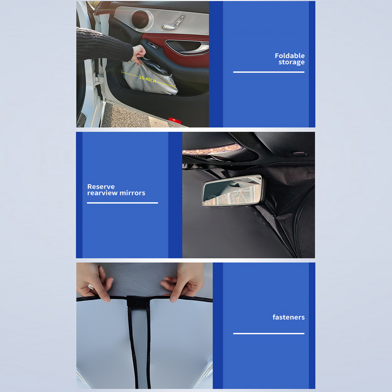 Összecsukható autós napellenző autós szélvédő napernyő első szélvédő árnyékoló esernyő nyári napvédő hőszigetelő kendő