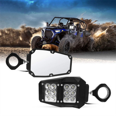 1,75"-2" UTV galinio vaizdo šoniniai veidrodėliai su LED apšvietimu, skirtas polaris rzr 1000 800 900 xp ranger for can am Yamaha for Honda