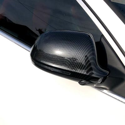 Carbon fiber style Mirror Cover Rearview Side Mirror Cap S Line For Audi A4 B8 A6 C6 A5 Q3 A3 8P