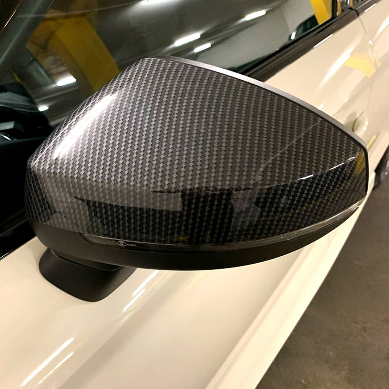 Skirta Audi A3 S3 8V RS3 2013 2014 2015 2016 2018 2017 2019 Galinio vaizdo veidrodžio korpuso dangtelis Anglies pluošto raštas Juodas dangtelis