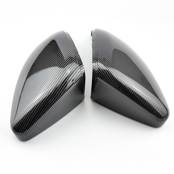 2PCS Капачки за огледала Капачки за огледала за обратно виждане Калъф за VW Golf MK7 7.5 GTI 7 7R Carbon Bright Black Cover автомобилен аксесоар