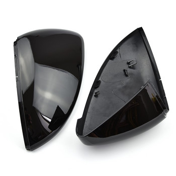 2PCS Капачки за огледала Капачки за огледала за обратно виждане Калъф за VW Golf MK7 7.5 GTI 7 7R Carbon Bright Black Cover автомобилен аксесоар