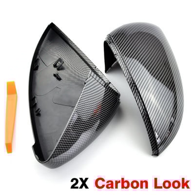 2PCS Poklopci retrovizora Kape Retrovizor Kućište za VW Golf MK7 7.5 GTI 7 7R Carbon Bright Black Cover auto dodatak