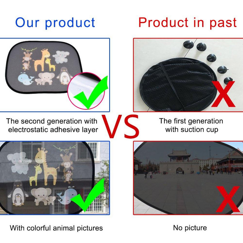 2 buc. Design creativ Umbrele de soare pentru mașină Jaluzele pentru geamuri din spate și laterale Scut termic pentru mașină Protejează umbrirea ferestrei pentru bebeluși