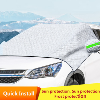 Automašīnas priekšējais sniega ledus pārsegs vējstikla saulessarga aizsargs āra ūdensizturīgs ziemas pretledus auto
