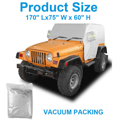 Auto kate Jeep Wrangleri 2-ukselisele 4-uksele, tuulekindel tolmukindel UV-kaitse auto kate Jeep Wranglerile JK, JL, YJ 1987-2022