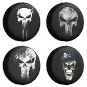Skeleton Skull atsarginių ratų padangos dangtelio dėklo maišelis, skirtas Jeep Pajero sunkiojo metalo dulkėms atspariems transporto priemonių priedams
