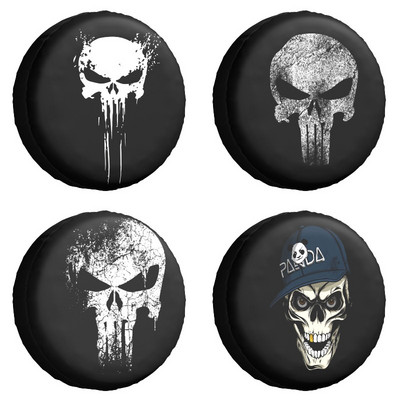 Skeleton Skull Spare Wheel Tire Cover Case Bag Pouch for Jeep Pajero Heavy Metal Dust-Proof Vehicle Accessories