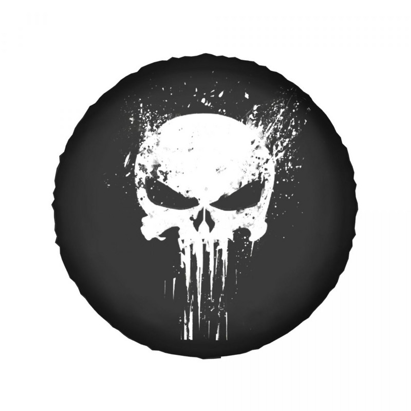 Skeleton Skull atsarginių ratų padangos dangtelio dėklo maišelis, skirtas Jeep Pajero sunkiojo metalo dulkėms atspariems transporto priemonių priedams