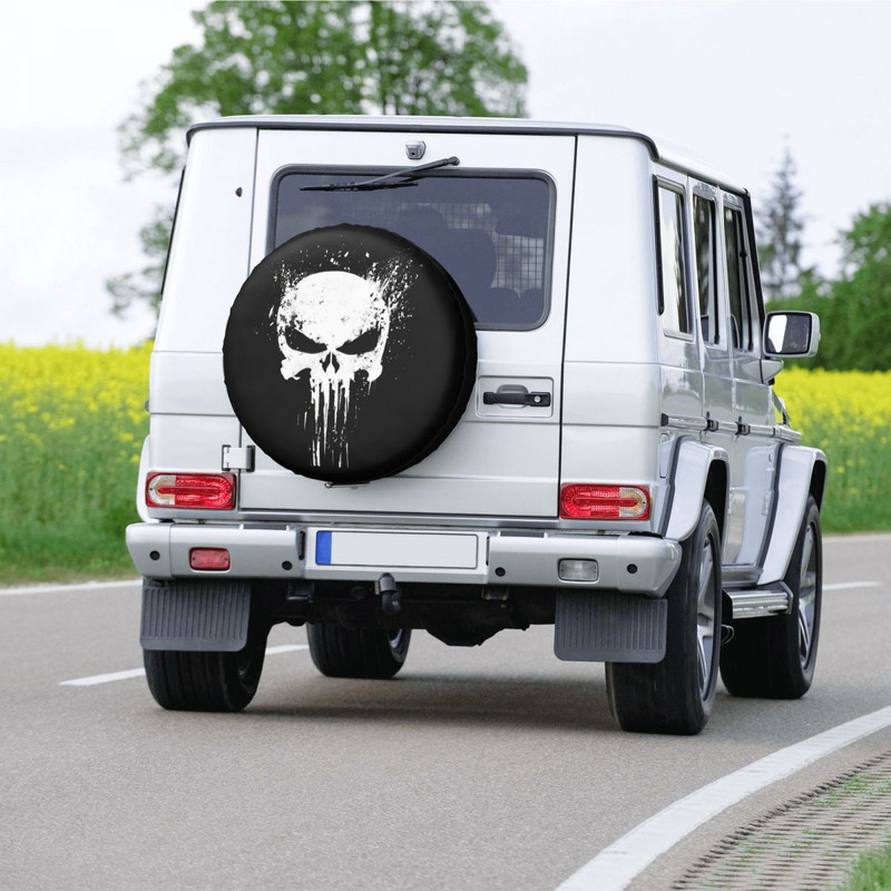 Skeleton Skull atsarginių ratų padangos dangtelio dėklo maišelis, skirtas Jeep Pajero sunkiojo metalo dulkėms atspariems transporto priemonių priedams