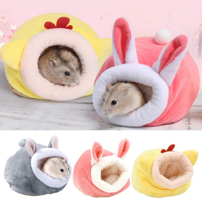 În formă de desene animate Pat mic pentru animale de companie Cușcă pentru hamsteri de iarnă Cușcă confortabilă de pluș pentru animale