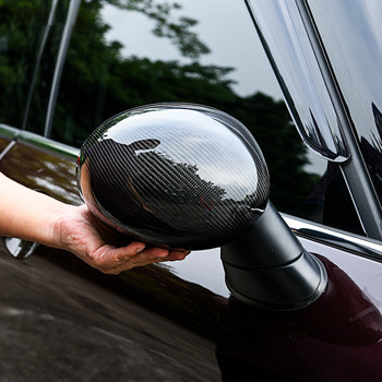Капак на огледалото за обратно виждане от въглеродни влакна за MINI Cooper S резервен модел десен хендъл F54 F55 F56 F60 Аксесоари за екстериора на автомобила
